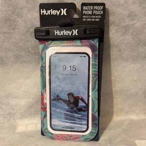 Hurley Aqua and Pink Waterproof Phone Pouch-lanyard included